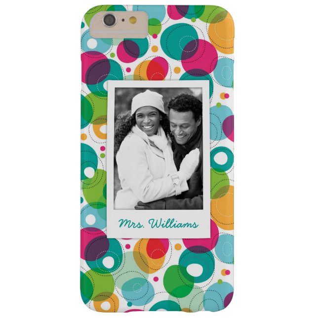 Funda De Case-Mate Para iPhone Personalizado Foto y nombre Torno burbujas patrón  (Reverso)