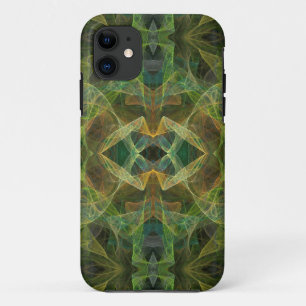 Funda Para iPhone 11 Personalizado Fractal Verde iPhone 5 Funda-ID de d