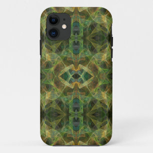 Funda Para iPhone 11 Personalizado Fractal Verde iPhone 5 Funda-ID de d