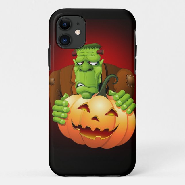 Funda De Case-Mate Para iPhone Personalizado Frankenstein con Calabaza (Reverso)
