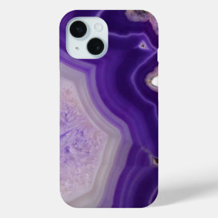 Funda Para iPhone 15 Personalizado Geode de Agate Purple