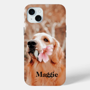 Funda Para iPhone 15 Mini Personalizado Golden Retriever Photo - Perro Lover