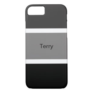 Funda Para iPhone 8/7 Personalizado Gris Black And White Stripe Moderno