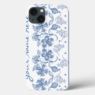 title_seo2 Personalizado Índigo, blanco borde floral iPad min