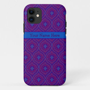 Funda Para iPhone 11 Personalizado iPhone 5 Funda-Mate Purple, Blue Pat