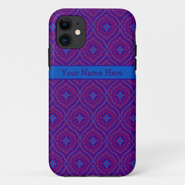 Funda De Case-Mate Para iPhone Personalizado iPhone 5 Funda-Mate Purple, Blue Pat (Reverso)