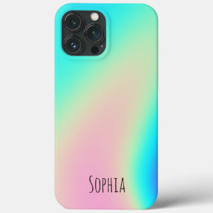 Funda Para iPhone 13 Pro Max Personalizado iridiscente holográfico moderno