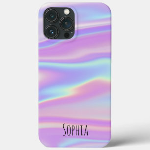 Funda Para iPhone 13 Pro Max Personalizado iridiscente holográfico moderno