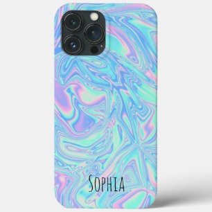 Funda Para iPhone 13 Pro Max Personalizado iridiscente holográfico moderno
