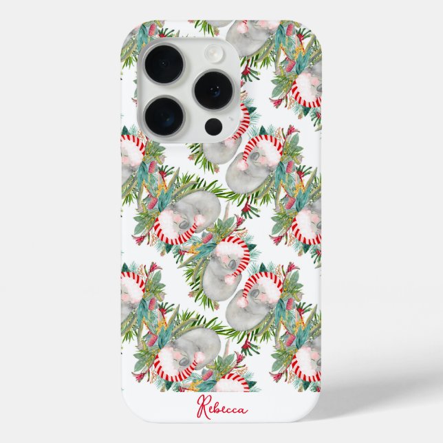 Funda De Case-Mate Para iPhone Personalizado Koala Navidades White (Reverso )
