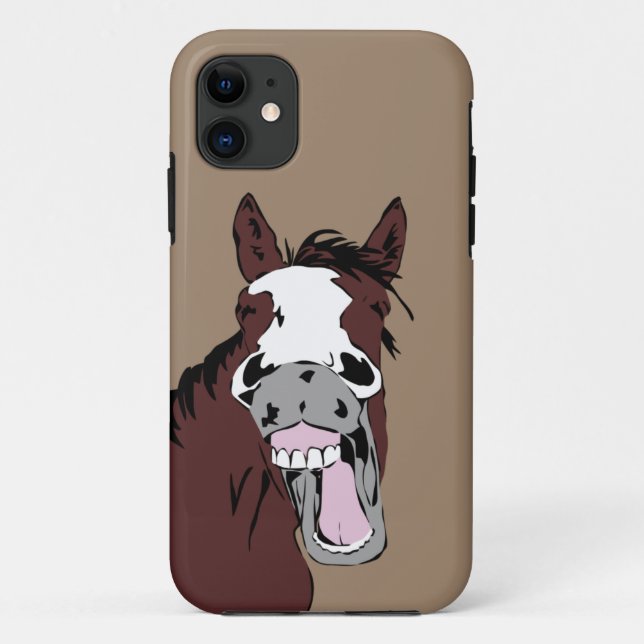 Funda De Case-Mate Para iPhone Personalizado Laughing Horse Humor Fun Office (Reverso)