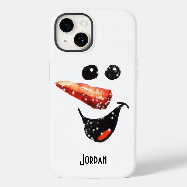 Funda De Case-Mate Para iPhone Personalizado Laughing Snowman Face (Reverso )