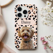 Personalizado Leopard Print Dog Photo con nombre