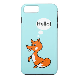 Funda Para iPhone 8 Plus/7 Plus Personalizado lindo zorro de fondo azul diciendo h