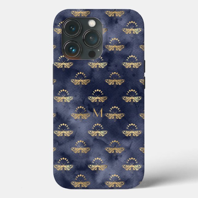 Funda De Case-Mate Para iPhone Personalizado Lujo Dorado Abeja Noche Celestial (Reverso )