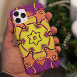 Funda Para iPhone 11 Personalizado Mandala Flor Naranja amarillo y rosa