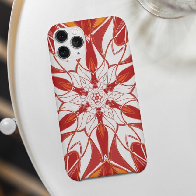 Funda De Case-Mate Para iPhone Personalizado Mandala Flor Naranja Rojo y Blanco (Subido por el creador)