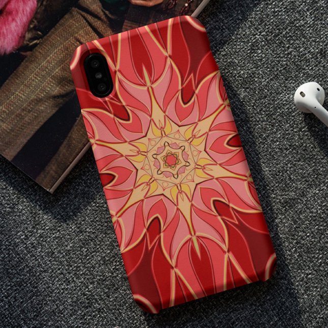 Funda De Case-Mate Para iPhone Personalizado Mandala Flor Rojo y Naranja (Subido por el creador)