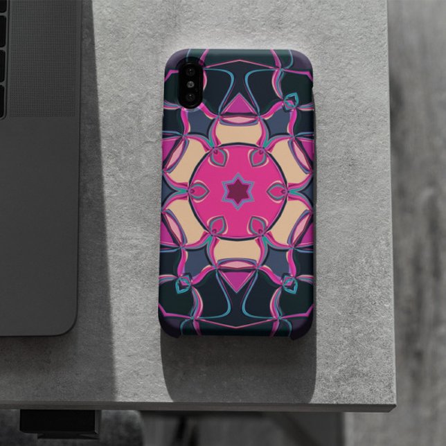 Funda De Case-Mate Para iPhone Personalizado Mandala Flor rosa amarillo y negro (Subido por el creador)