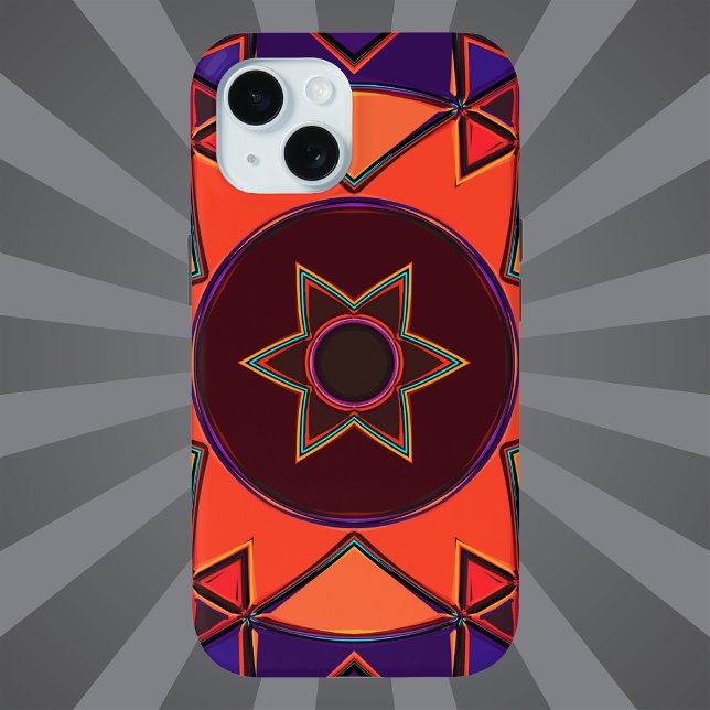 Funda De Case-Mate Para iPhone Personalizado Mandala Morado y Naranja (Subido por el creador)