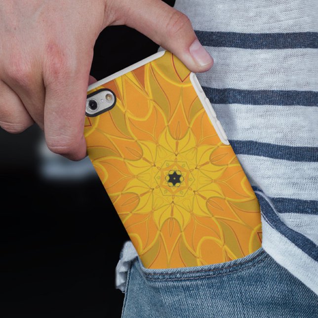 Funda De Case-Mate Para iPhone Personalizado Mandala Naranja de flores amarillo y (Subido por el creador)
