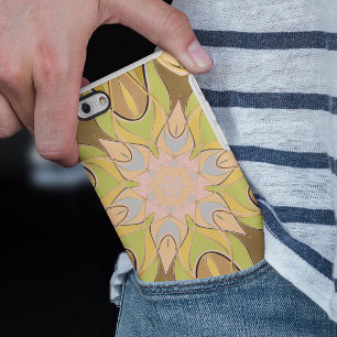 Funda Para iPhone 11 Personalizado Mandala Naranja de flores verde y az