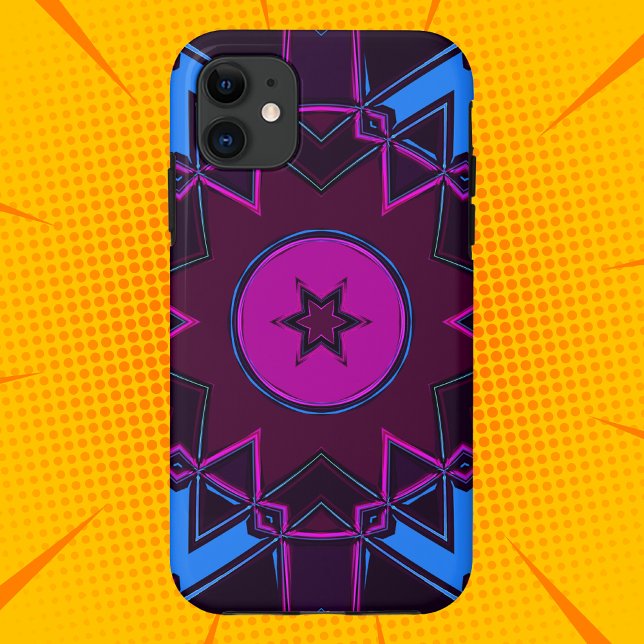 Funda De Case-Mate Para iPhone Personalizado Mandala Púrpura Rosa y Azul (Subido por el creador)