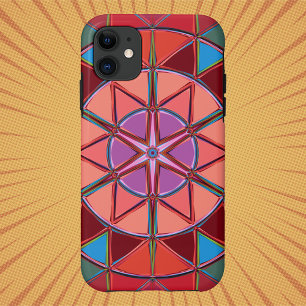 Funda Para iPhone 11 Personalizado Mandala rosa Rojo y Azul