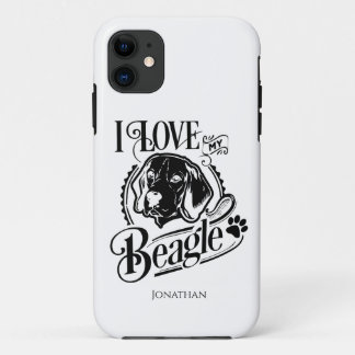 Funda Para iPhone 11 Personalizado me encanta mi Beagle