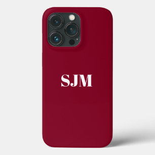 Funda Para iPhone 13 Pro Personalizado minimalista nombre en monograma blan