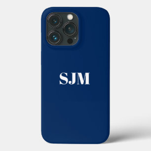 Funda Para iPhone 13 Pro Personalizado minimalista nombre en monograma blan