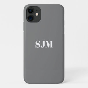 Funda Para iPhone 11 Personalizado minimalista nombre en monograma blan