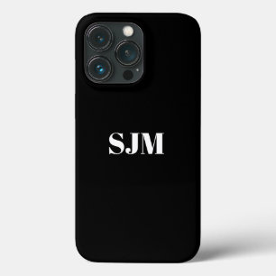 Funda Para iPhone 13 Pro Personalizado minimalista nombre en monograma blan
