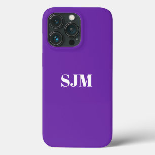 Funda Para iPhone 13 Pro Personalizado minimalista nombre monograma uva mor