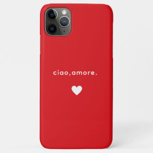 Funda Para iPhone 11 Pro Max Personalizado moderno Cita italiana Hi Love Red Wh
