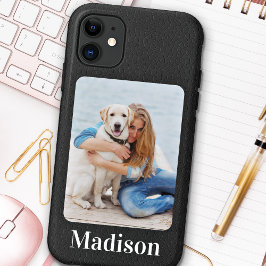 Funda Para iPhone 11 Personalizado moderno foto estilizada cuero falso