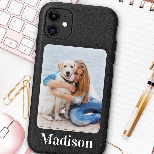 Funda De Case-Mate Para iPhone Personalizado moderno foto estilizada cuero falso (Subido por el creador)