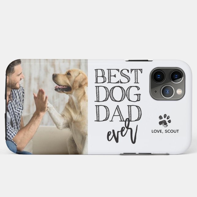 Funda De Case-Mate Para iPhone Personalizado moderno foto mejor papá perro (Reverso (horizontal))