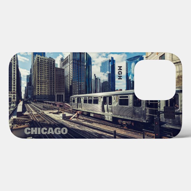 Funda De Case-Mate Para iPhone Personalizado Monogram Chicago USA (Reverso  (Horizontal))