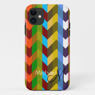 Funda Para iPhone 11 Personalizado Monograma Chevron moderno Zigzag 10