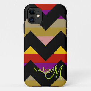 Funda Para iPhone 11 Personalizado Monograma Chevron Zigzag 6