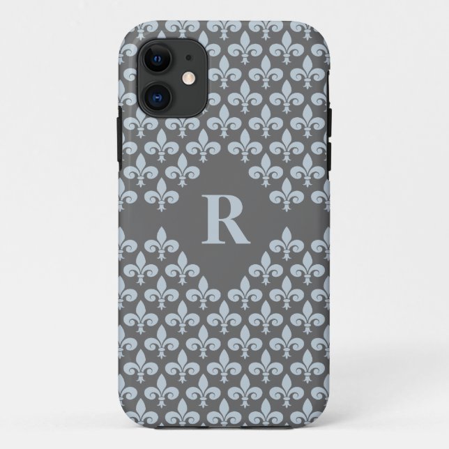 Funda De Case-Mate Para iPhone Personalizado Monograma Fleur-De-Lis iPhone 5 Fund (Reverso)