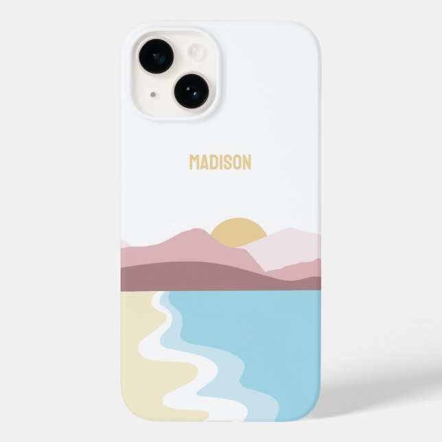 Funda De Case-Mate Para iPhone Personalizado Monograma Ilustracion natural (Reverso )