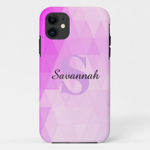 Funda Para iPhone 11 Personalizado Monograma Nombre iPhone geométrico 