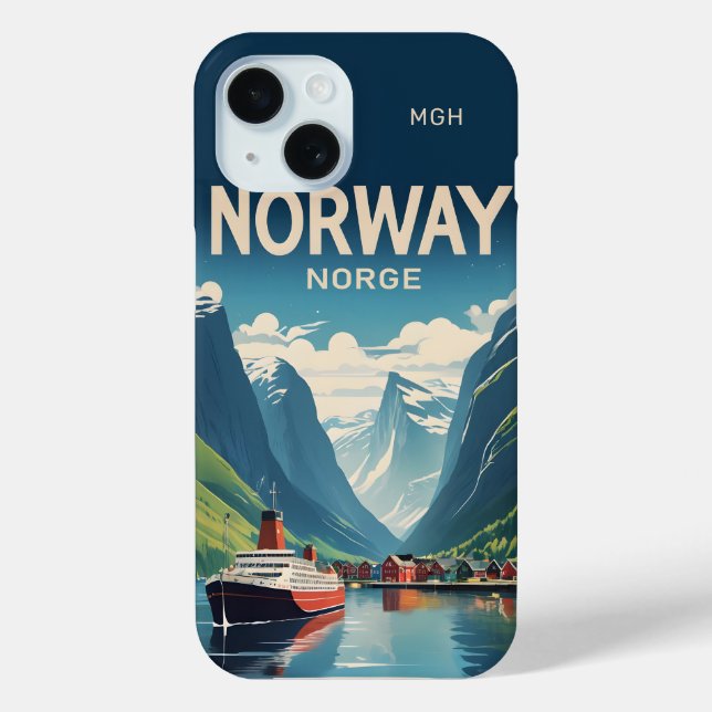 Funda De Case-Mate Para iPhone Personalizado Monograma Noruega (Reverso )