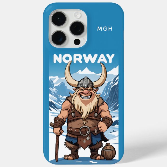 Funda De Case-Mate Para iPhone Personalizado Monograma Noruego Troll (Reverso )