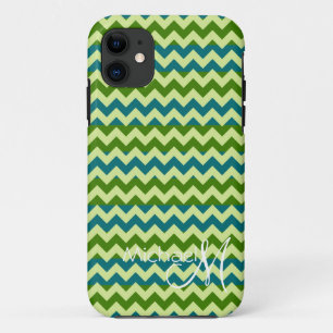 title_seo2 Personalizado Monograma Verde Chevron Zigzag