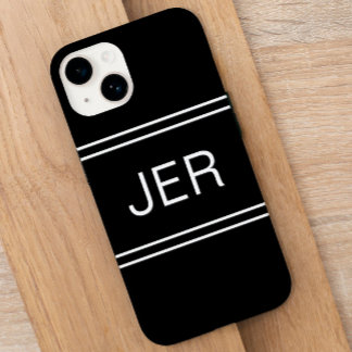 Funda Para iPhone 14 De Case-Mate Personalizado Monogramed Initials Modern Black Tem