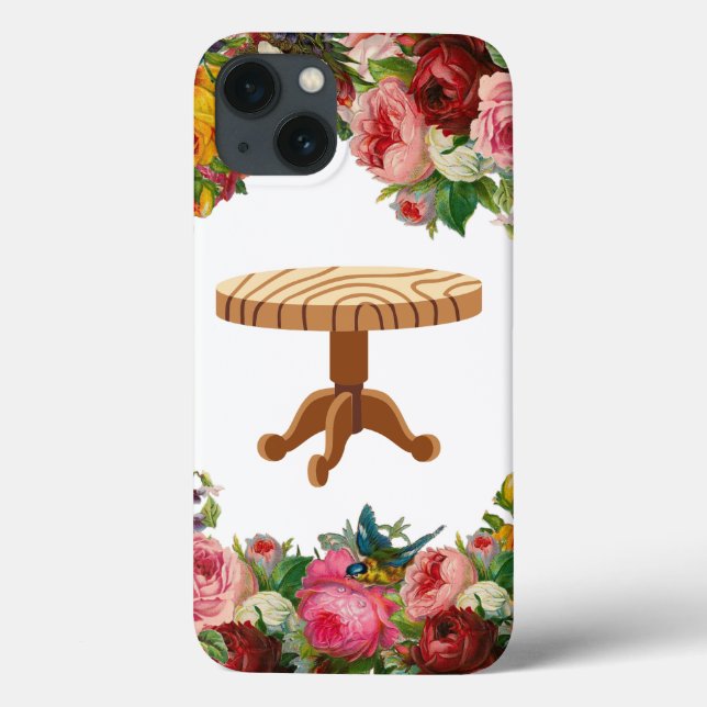 Funda De Case-Mate Para iPhone Personalizado Monogrammed iPhone 13 Funda - Floral (Reverso)