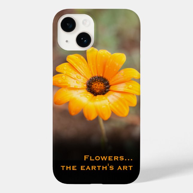 Funda De Case-Mate Para iPhone Personalizado Naranja Daisy Close-Up Photography (Reverso )